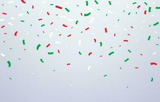 Mexique rouge, vert et blanc confettis indépendance vecteur