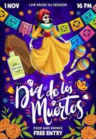 mexicain mort journée fête affiche, dia de los muertos vecteur