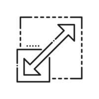 redimensionner et échelle vecteur ligne icône. réduire développer