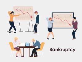 ensemble d'hommes d'affaires en poste, crise financière ou problème économique vecteur