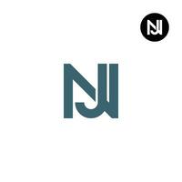 lettre New Jersey Jn monogramme logo conception vecteur