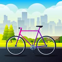 Sports City bicyclette sur une illustration de vecteur de route du parc