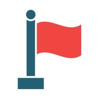 drapeau glyphe deux Couleur icône pour personnel et commercial utiliser. vecteur