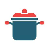 cuisine pot glyphe deux Couleur icône pour personnel et commercial utiliser. vecteur