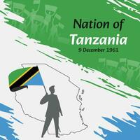 Tanzanie indépendance journée Publier conception. décembre 9ème, le journée lorsque tanzaniens fabriqué cette nation gratuit. adapté pour nationale jours. parfait concepts pour social médias des postes, salutation carte, couverture, bannière. vecteur