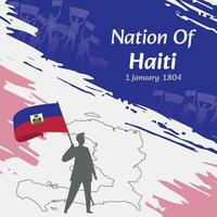 Haïti indépendance journée Publier conception. janvier 1er, le journée lorsque haïtiens fabriqué cette nation gratuit. adapté pour nationale jours. parfait concepts pour social médias des postes, salutation cartes, couvertures, bannières. vecteur