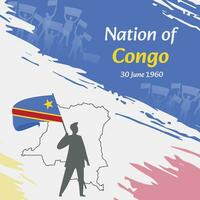 Congo indépendance journée Publier conception. juin 30e, le journée lorsque congolais fabriqué cette nation gratuit. adapté pour nationale jours. parfait concepts pour social médias des postes, salutation cartes, couvertures, bannières. vecteur