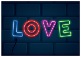 Amour Neon Sign vecteur