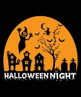 Halloween nuit, Halloween t chemise vecteur