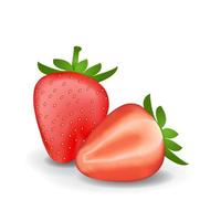 fraise, sain, organique, fruit frais, été, isolé, vecteur, illustration vecteur