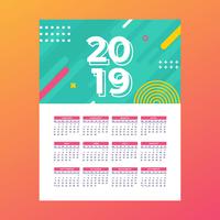 Vecteur calendrier imprimable 2019
