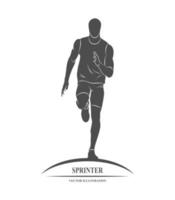 coureurs d'icônes sur sprinter de courtes distances. illustration vectorielle. vecteur