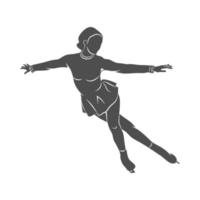 fille de patinage artistique de sport d'hiver sur un fond blanc. illustration vectorielle. vecteur