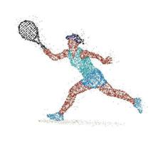 joueur de tennis abstrait de cercles colorés. illustration vectorielle. vecteur