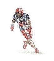 joueur de football américain abstrait de cercles colorés. illustration vectorielle. vecteur