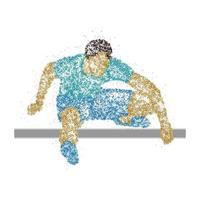 athlète abstrait sautant par-dessus la barrière. illustration vectorielle. vecteur