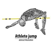 abstrait l'athlète saute en hauteur des cercles noirs. illustration vectorielle. vecteur