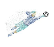 joueur de football avec les cercles de balle. illustration vectorielle. vecteur