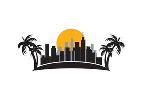 miami skyline logo design illustration vecteur format eps, adapté à vos besoins de conception, logo, illustration, animation, etc.