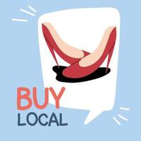 acheter local, soutenir les entreprises locales vecteur