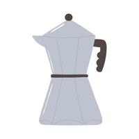 Petit déjeuner moka pot boisson chaude, icône plate sur fond blanc vecteur