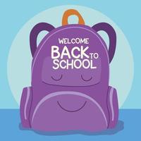 bannière de retour à l'école, modèle de retour à l'école coloré, sac à dos d'école vecteur
