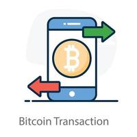transaction bitcoin à la mode vecteur