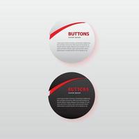 bouton premium brillant noir et blanc rouge vecteur