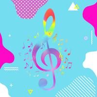 G-clef coloré avec des notes de musique vector illustration design