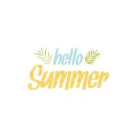 Bonjour fond de logo de lettrage d'ananas d'été. illustration vectorielle. vecteur