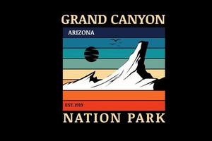 parc national du grand canyon arizona couleur orange vert et bleu vecteur