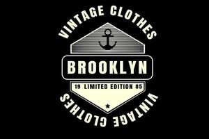 vêtements vintage brooklyn édition limitée couleur crème vecteur