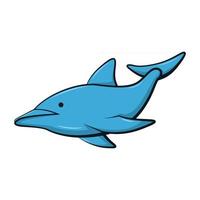 illustration vectorielle de dessin au trait d'un dauphin vecteur