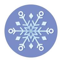 icône de cercle de fond bleu froid flocon de neige hiver vecteur