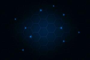 vecteur abstrait foncé bleu lumière hexagone ligne Contexte. La technologie polygonal concept.