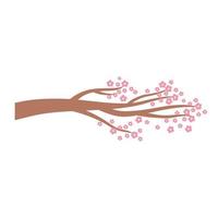 sakura branche arbre fleurs oriental élément décoration couleur design vecteur