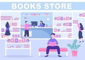 l'illustration vectorielle de la librairie est un endroit pour acheter des livres ou lire vecteur