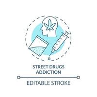 icône de concept de toxicomanie de rue vecteur