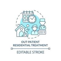 icône de concept de traitement résidentiel hors patient vecteur