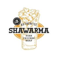 emblème rétro shawarma vecteur