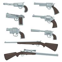 Ensemble de fusils, revolver et carabines vecteur