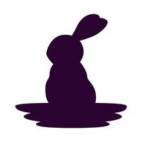 mignon et petite silhouette de lapin vecteur