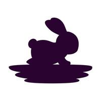 mignon et petite silhouette de lapin vecteur