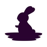 mignon et petite silhouette de lapin vecteur