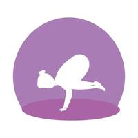 silhouette de femme pratiquant la position Pilates vecteur