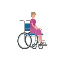 grand-mère mignonne en personnage de fauteuil roulant vecteur