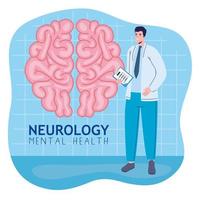 neurologie homme médecin vecteur