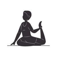 silhouette de femme assise vecteur