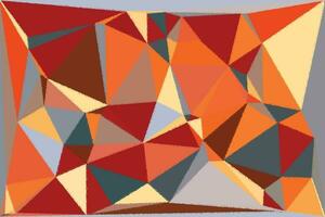 un abstrait La peinture de Triangles dans orange, bleu et rouge vecteur