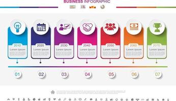 chronologie infographie concept de réussite commerciale avec graphique. non13 vecteur